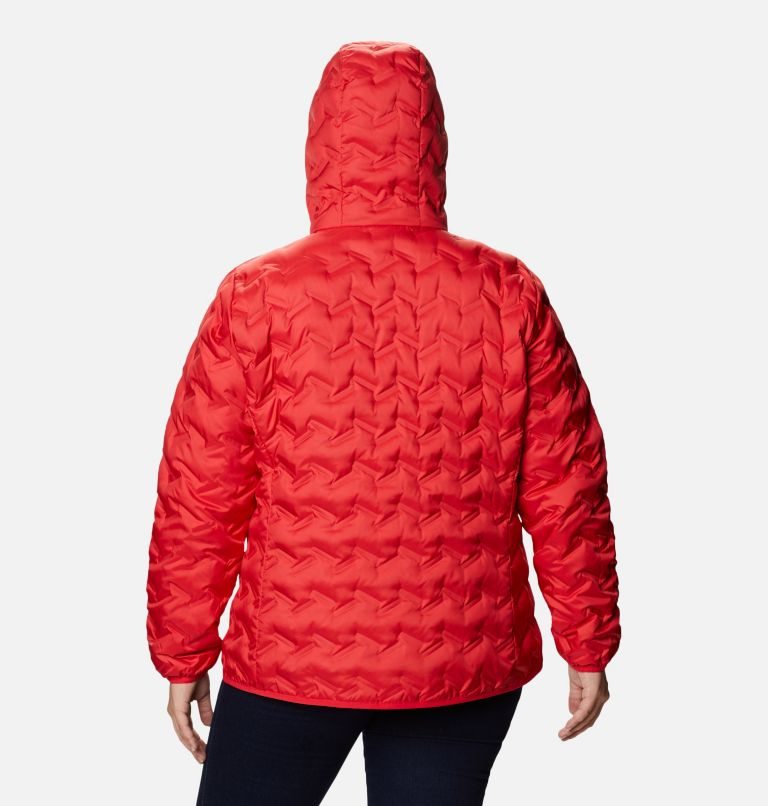 Women's Columbia Delta Ridge Hooded Down Jackets Red | Plus Size CA-JL84C